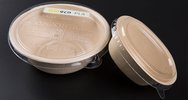 Clear PLA lids for sugarcane containers