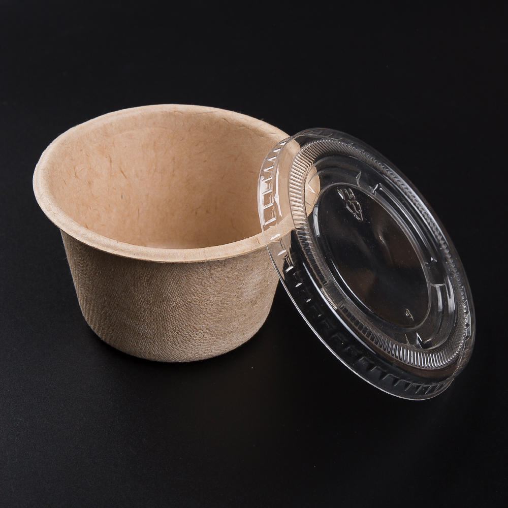 74 Round Clear PLA lid for sugarcane bowl