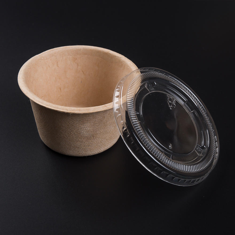 62 Round Clear PLA lid for sugarcane bowl